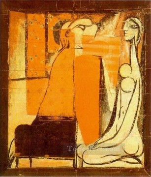 パブロ・ピカソ Painting - Confidences タペストリー用の 2 人の女性の厚紙 1934 年キュビズム パブロ・ピカソ
